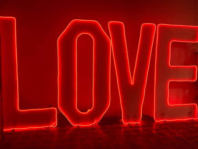 jumbo letters sign neon lights